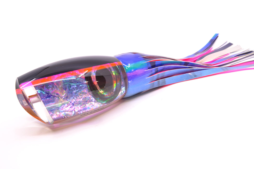 Moyes Lures Rainbow MOP Black-Pink Back XL Argus Teaser 25.5oz FT Vinyl Blueberry