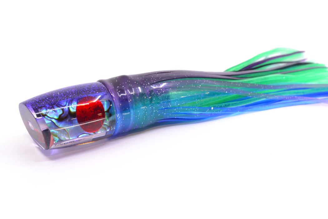 TANTRUM Lures Paua Shell Purple Back Red Eyes Small Bandit 7" 2.8oz Skirted Purple-Blue GZE