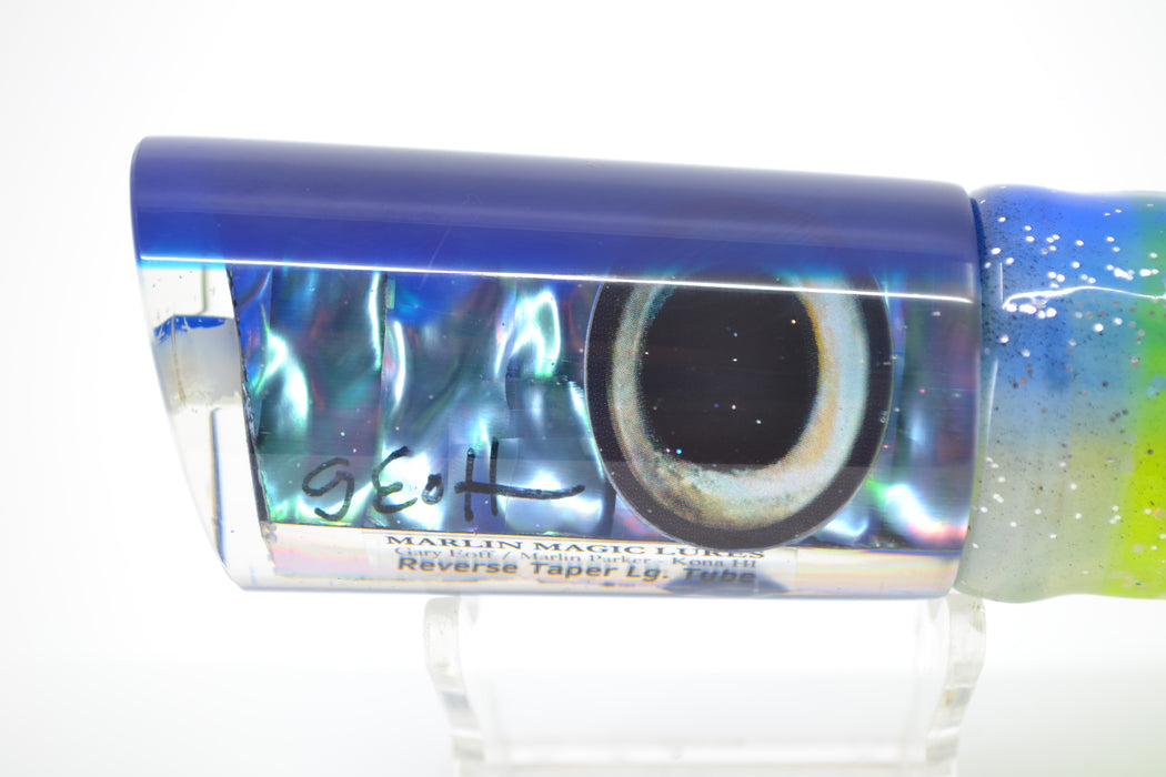 Marlin Magic Blue-Purple Abalone Blue Back Reverse Taper Large Tube 12" 8.6oz Skirted