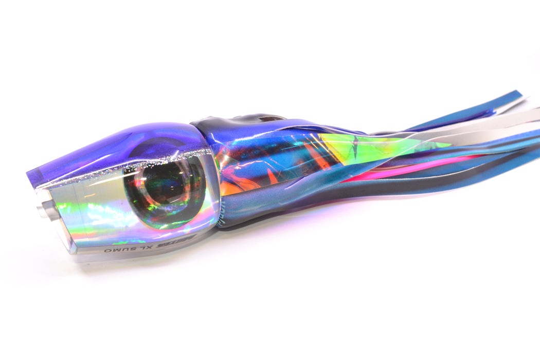 Moyes Lures Silver Rainbow Purple-Silver Back XL Sumo 16" 16.4oz FT Vinyl Skipjack with Wings