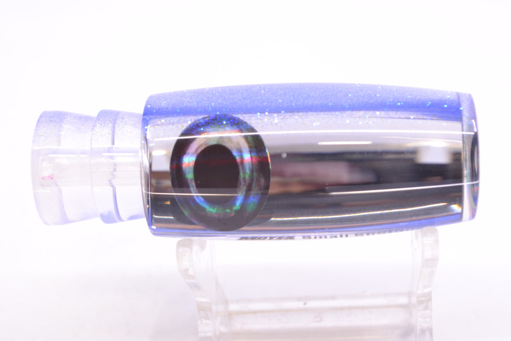 Moyes Lures Clear Mirrored Blue Glitter Back Taxi Eyes Small Shotgun 9" 2oz