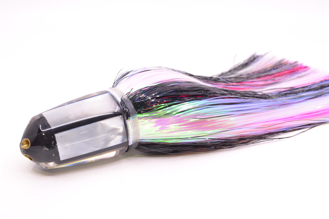 Koya Lures Black Pearl White MOP 4-Hole Bullet 9"+ 7oz EZ Flash Bleeding Zebra