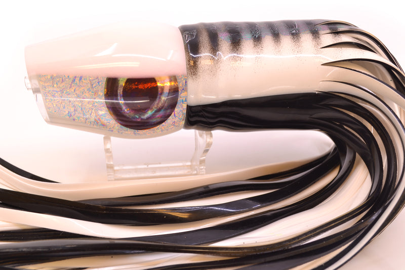 Moyes Lures Ice Rainbow Dichro White Back Taxi Eyes Large Sumo 14" 13.8oz Skirted