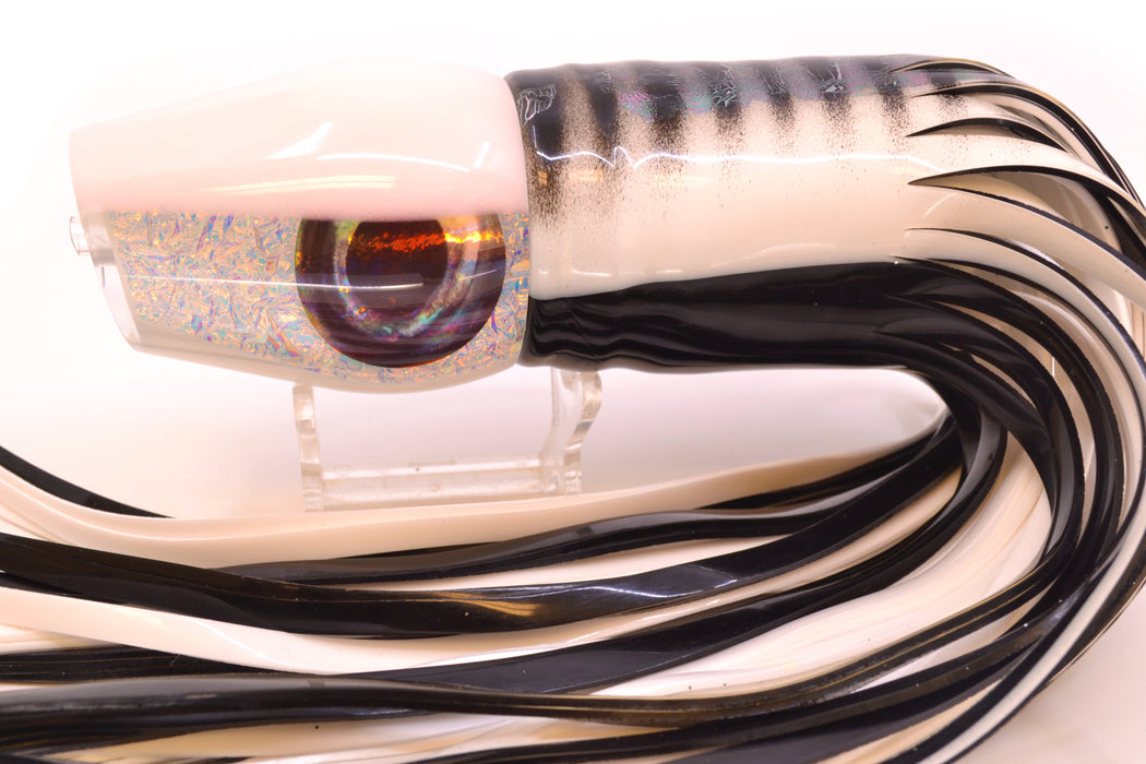 Moyes Lures Ice Rainbow Dichro White Back Taxi Eyes Large Sumo 14" 13.8oz Skirted