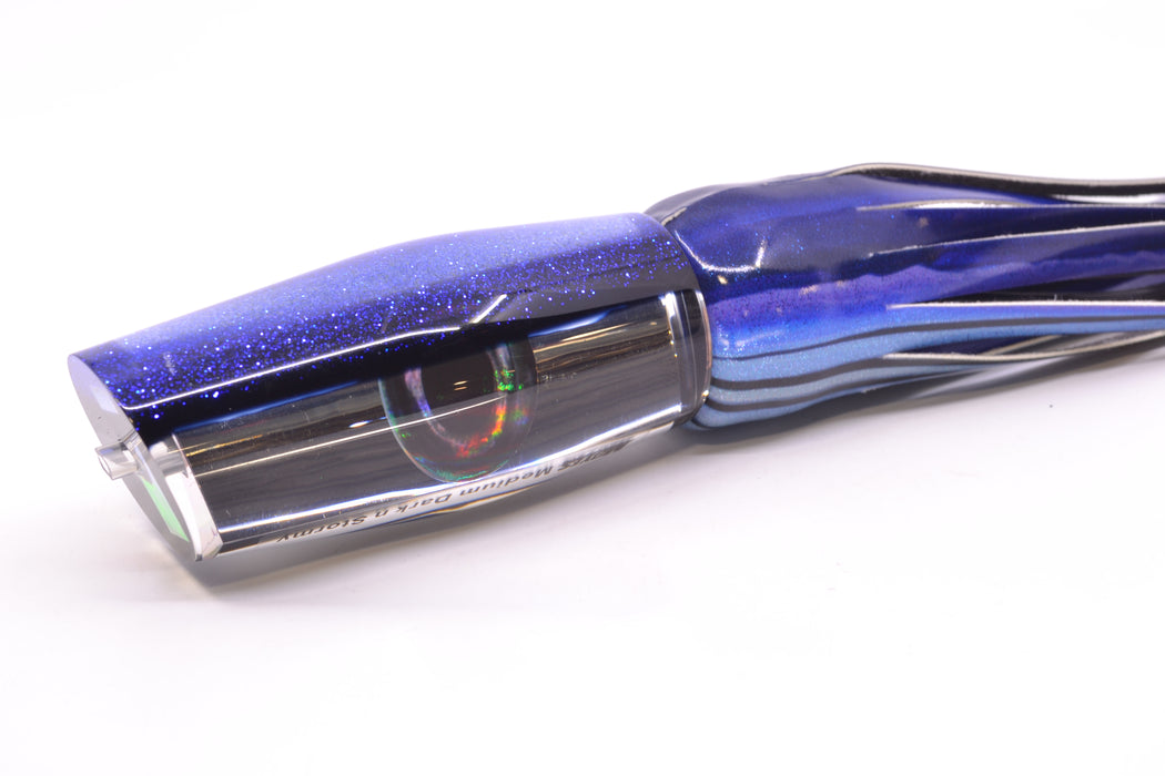 Moyes Lures Mirrored Blue-Black Back Medium Dark-N-Stormy 12" 7oz FT Vinyl Skipjack