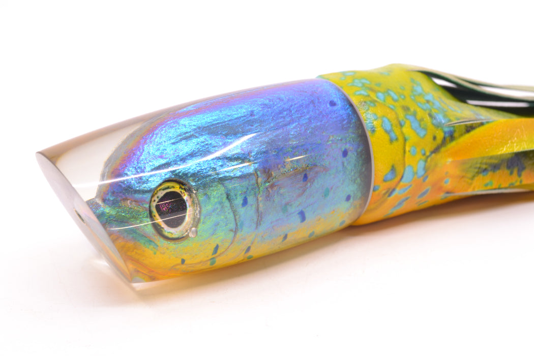 Ali'i Kai Lures Purple-Green-Yellow Yakuza Mahi 14" 9.2oz ALV Vinyl Mahi Gold