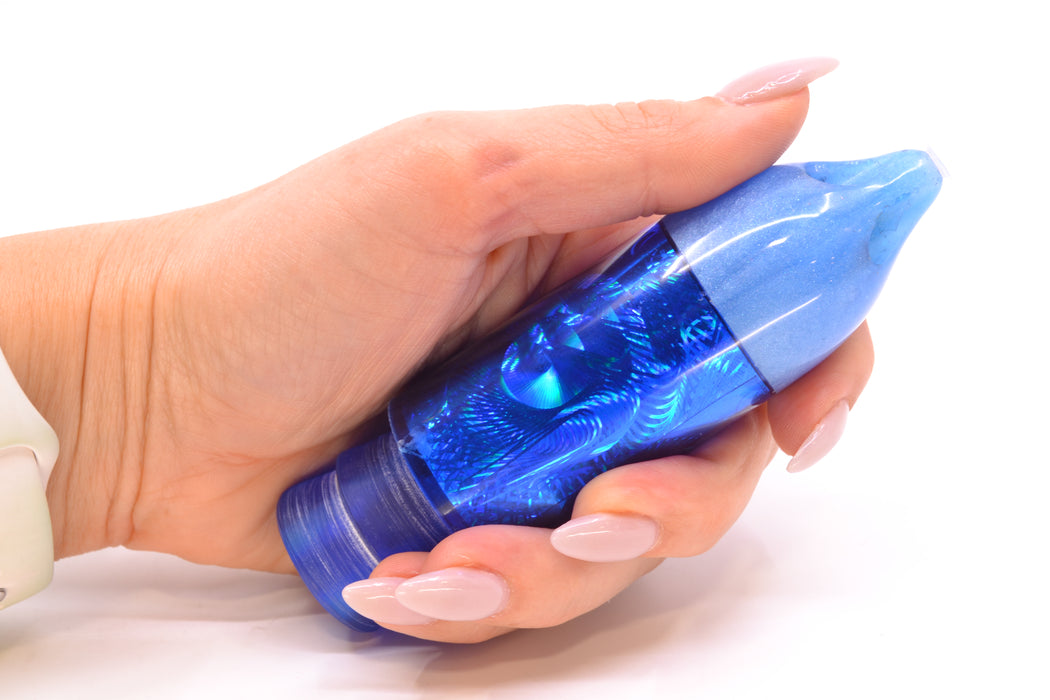 Jackpot Lures Blue Pearl Nose Rainbow Swirl 4-Hole Big Blue 12" 12oz