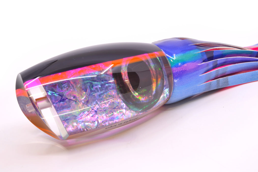 Moyes Lures Rainbow MOP Black-Pink Back XL Argus Teaser 25.5oz FT Vinyl Blueberry