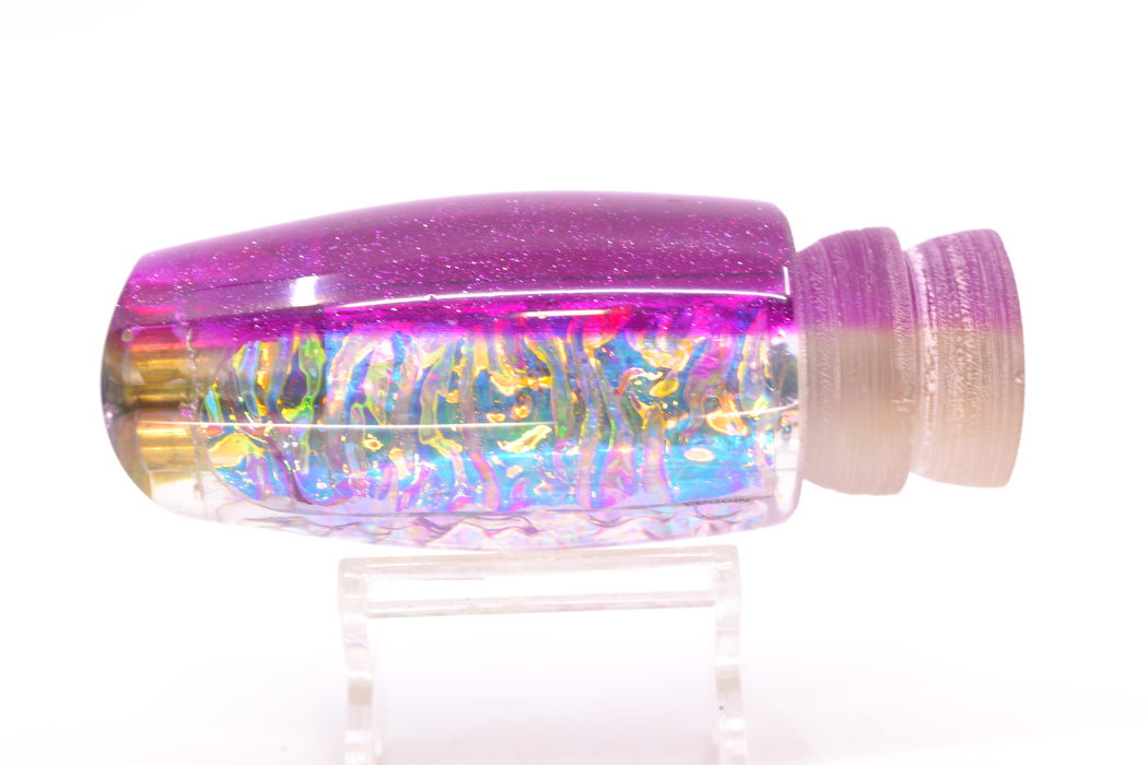 Coggin Lures Ice Rainbow Dichro Purple Back 4-Hole Lightweight Copalure Scoop 12" 5oz