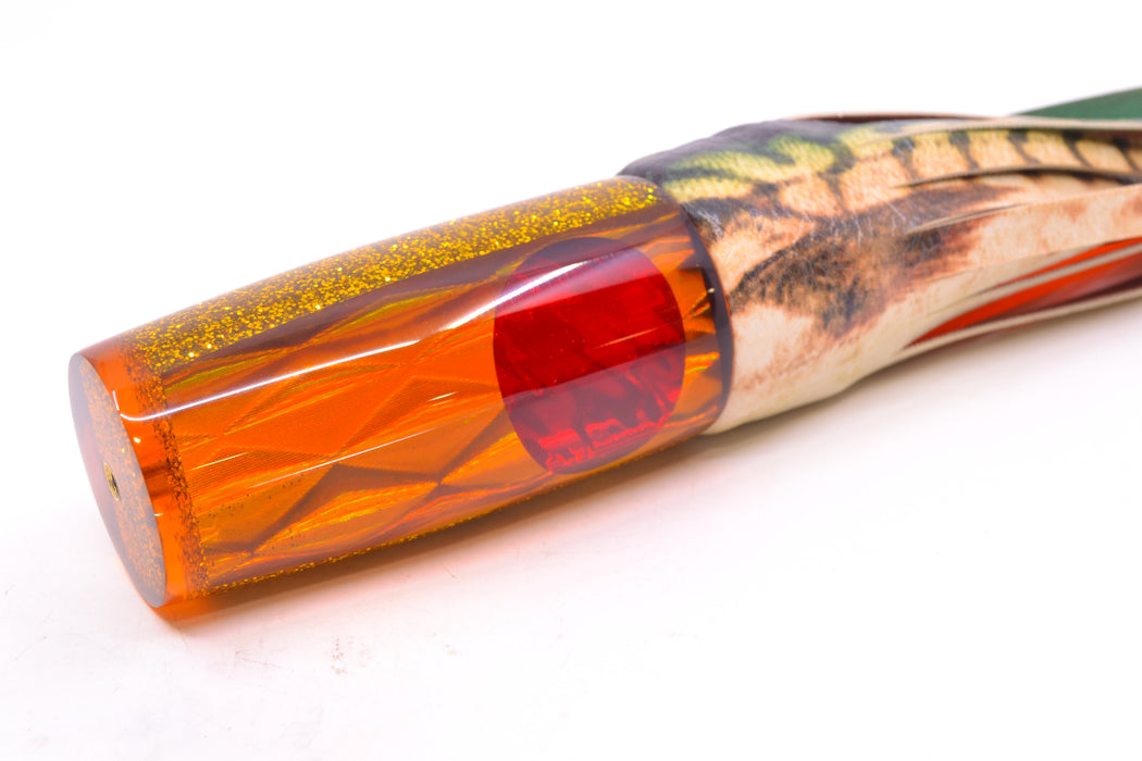 Koya Lures Orange Rainbow Diamond Red Eyes Hard Head 12" 7oz ALV Vinyl Fire Mackerel