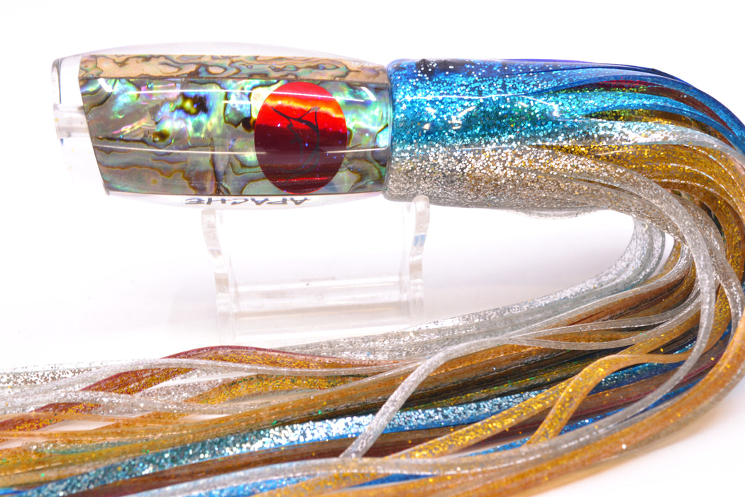 Bonze Lures Paua Shell Red Eyes Apache 9" 5.2oz Skirted Blue-Silver/Green-Gold *SCRATCHED*