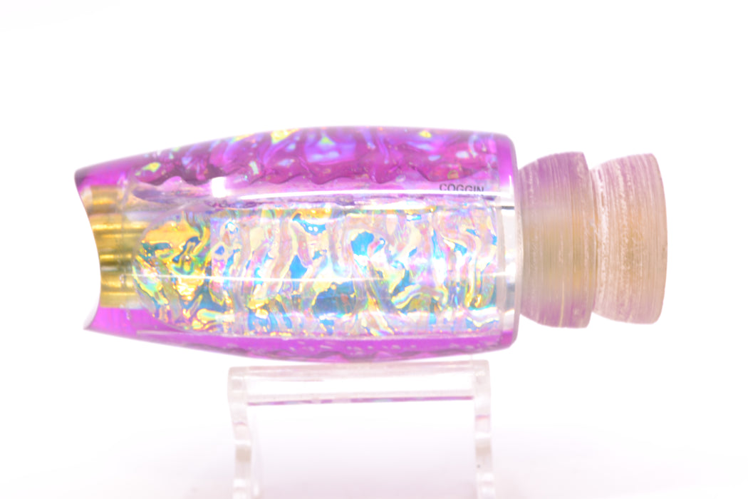 Coggin Lures Ice Rainbow Dichro Purple Back 4-Hole Lightweight Copalure Scoop 12" 5oz