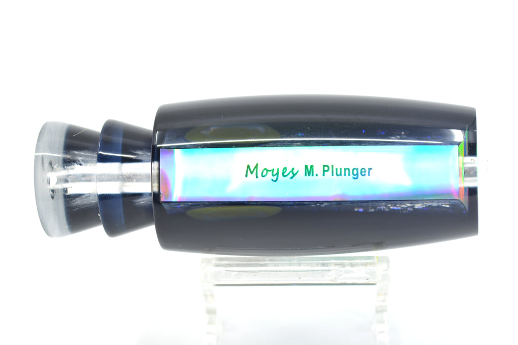 Moyes Lures Blue-Green Oil Slick Black Back Medium Plunger 12" 5oz