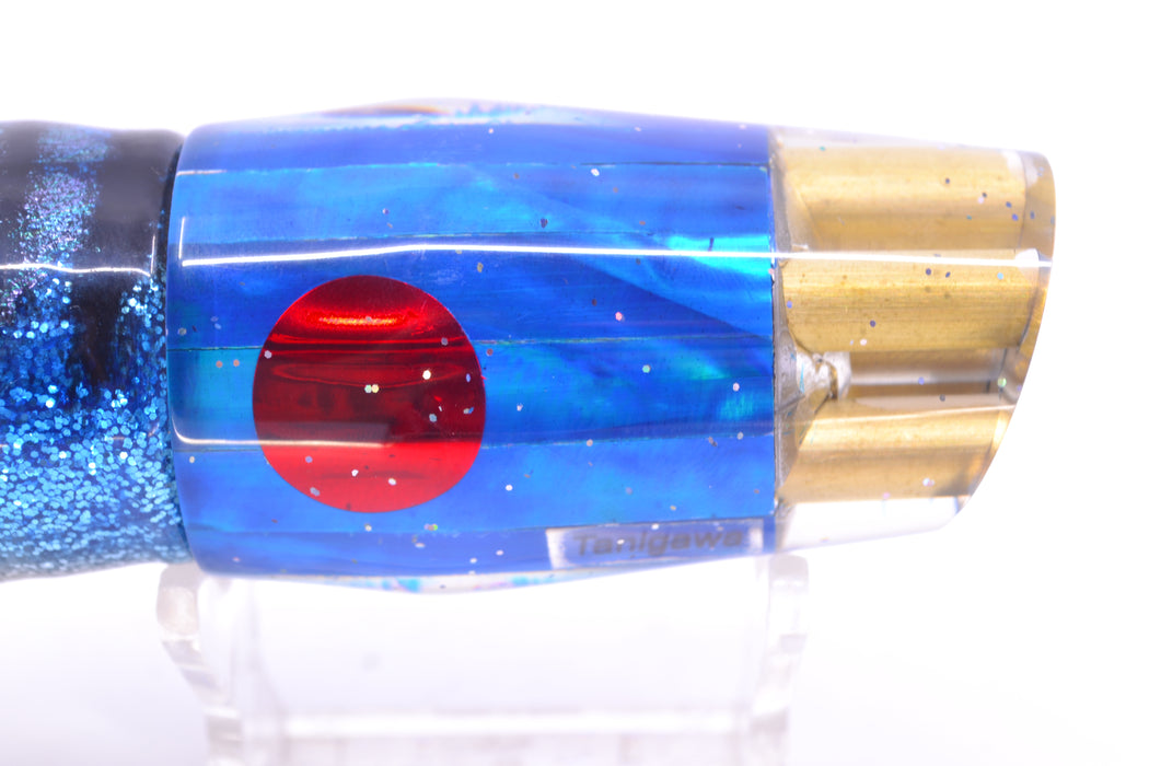 Tanigawa Lures Blue MOP Red Eyes 4-Hole Slant 9"+ 11oz Skirted Blue Aurora GZE