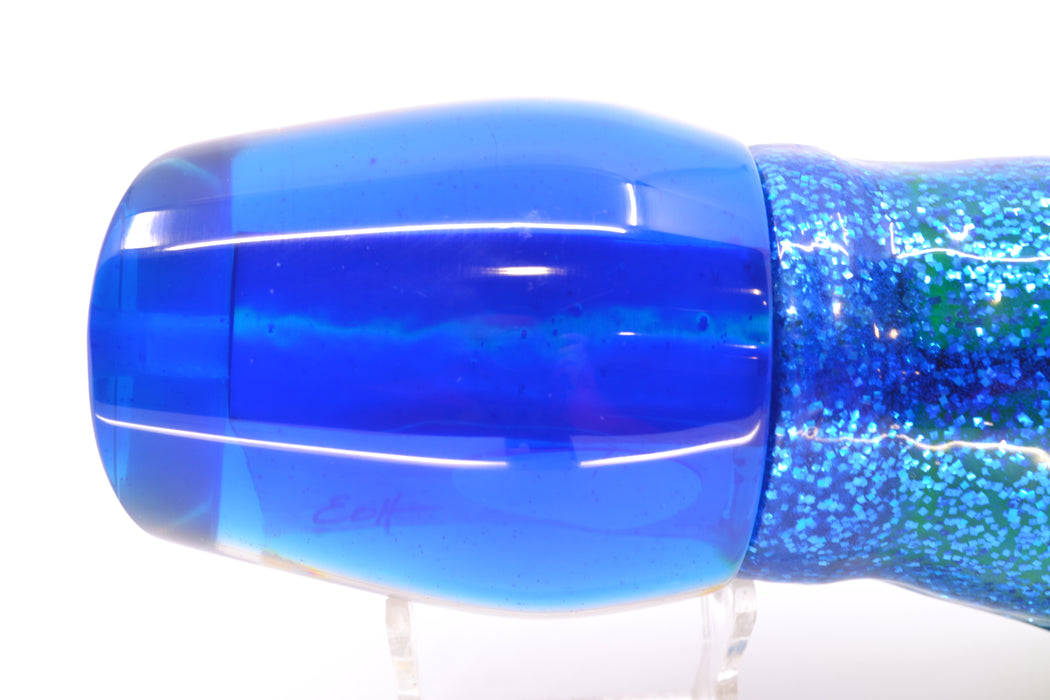 Marlin Magic Golden MOP Blue Back Red Eyes XL Hibby 16" 18oz Skirted Blue-Yellow-Silver GZE