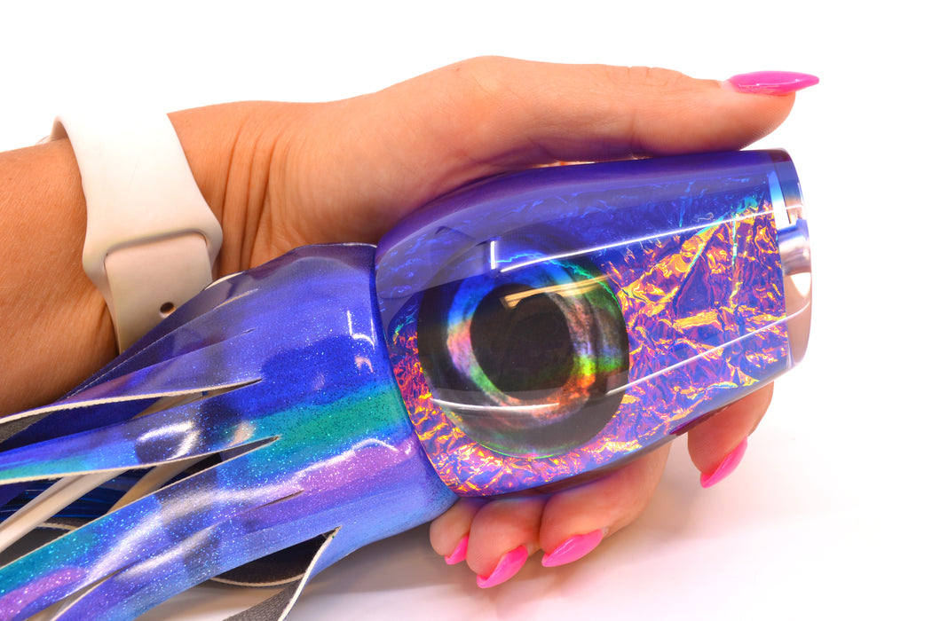 Moyes Lures Blue-Pink Dichro Blue Back Taxi Eyes XL Sumo 16" 16.4oz FT Vinyl Blueberry
