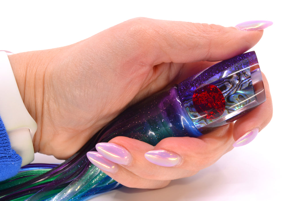 TANTRUM Lures Paua Shell Purple Back Red Eyes Small Bandit 7" 2.8oz Skirted Purple-Blue GZE