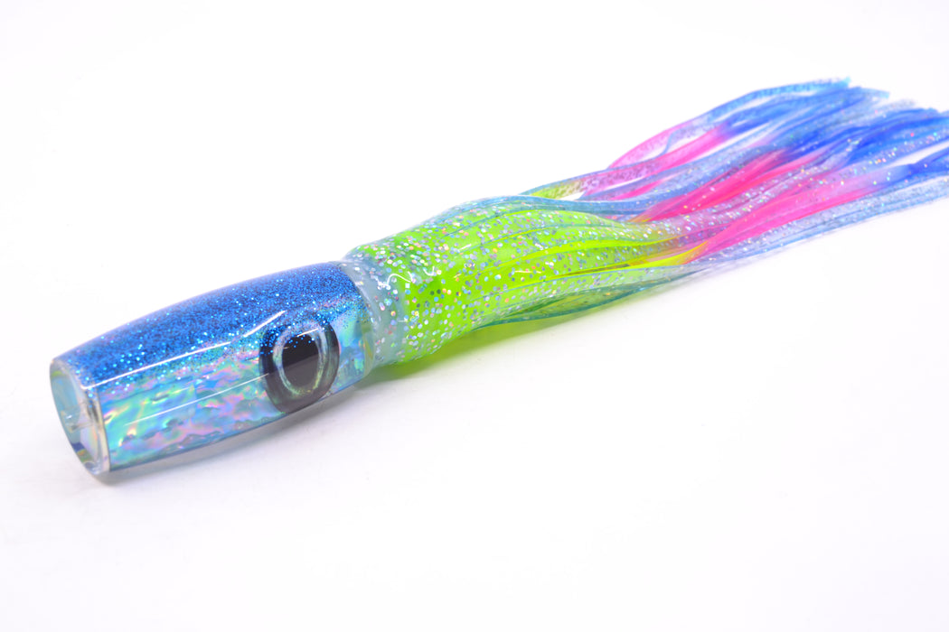 Moyes Lures Ice Blue Awabi Blue Glittered Back Taxi Eyes Small Shotgun 9" 4oz Skirted GZE