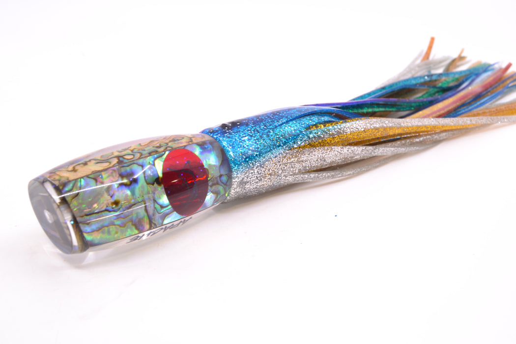 Bonze Lures Paua Shell Red Eyes Apache 9" 5.2oz Skirted Blue-Silver/Green-Gold *SCRATCHED*