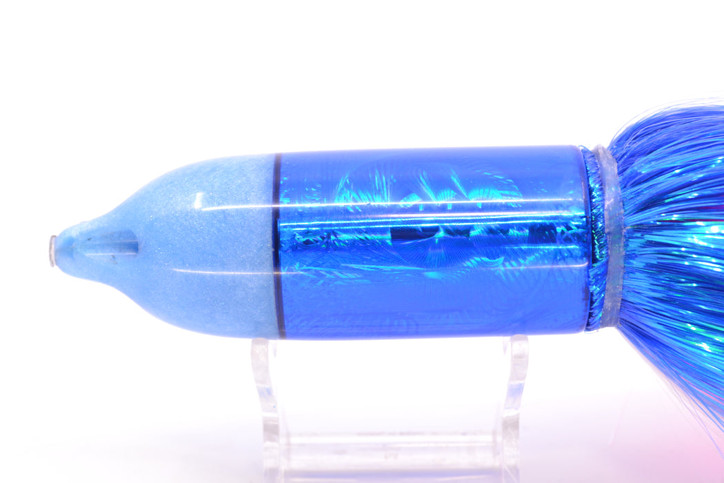 Jackpot Lures Blue Pearl Nose Rainbow Swirl 4-Hole Big Blue 12" 14oz EZ Flash Blue-White