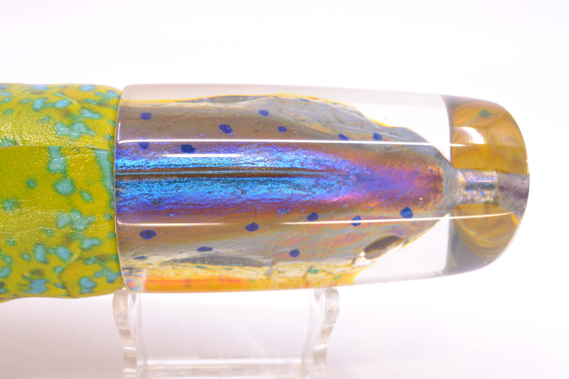 Ali'i Kai Lures Purple-Green-Yellow Mahi Fish Head Nifty 50 14" 9oz ALV Vinyl Mahi