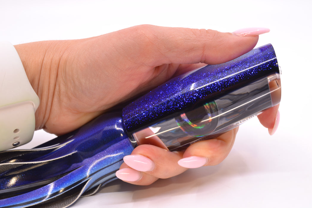 Moyes Lures Mirrored Blue-Black Back Medium Dark-N-Stormy 12" 7oz FT Vinyl Skipjack