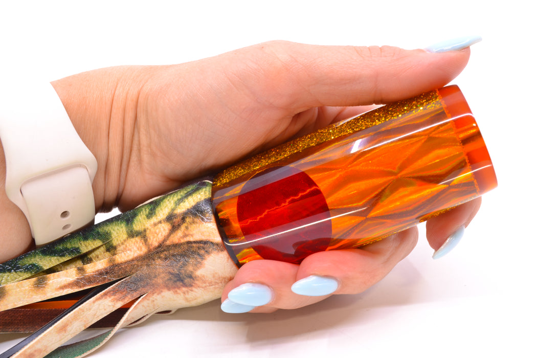 Koya Lures Orange Rainbow Diamond Red Eyes Hard Head 12" 7oz ALV Vinyl Fire Mackerel