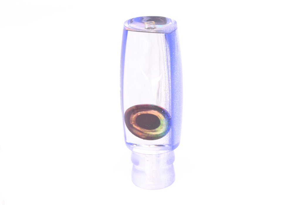 Moyes Lures Clear Mirrored Blue Glitter Back Taxi Eyes Small Shotgun 9" 2oz