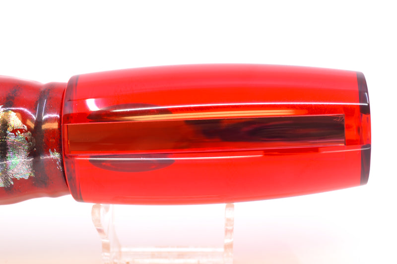 Moyes Lures Red Mirrored Taxi Eyes XL Shotgun 14" 12oz Skirted Red Aurora