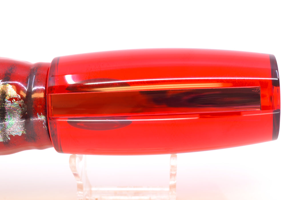 Moyes Lures Red Mirrored Taxi Eyes XL Shotgun 14" 12oz Skirted Red Aurora