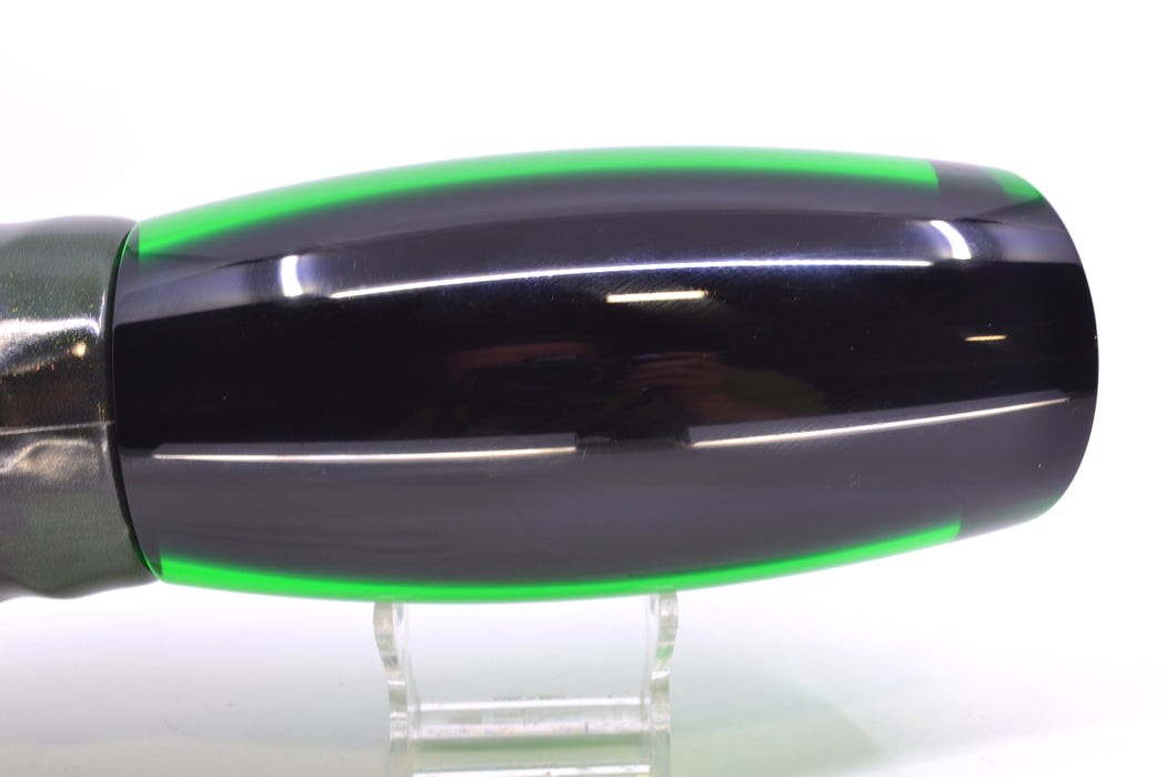 Moyes Lures Green MOP Black Back Papa Teaser 30.5oz FT Vinyl Green Tiger