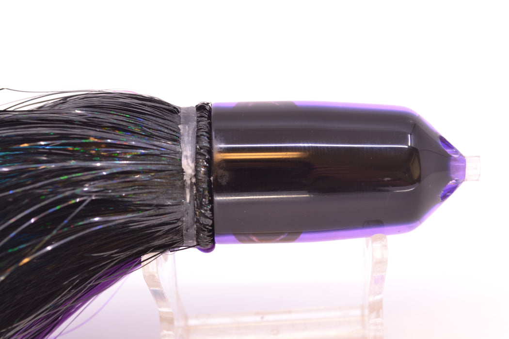 Moyes Lures Purple MOP Black Back 2-Hole Small Sniper Jet 9" 5.7oz Strobez Black-Purple