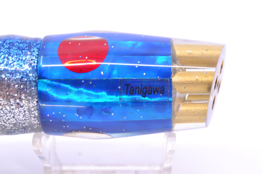 Tanigawa Lures Blue MOP Red Eyes 4-Hole Slant 9"+ 11oz Skirted Blue Aurora GZE