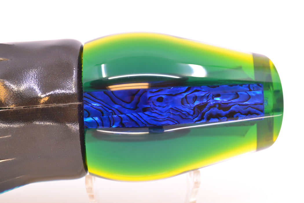 Moyes Lures Yellowfin Paua-MOP Blue-Yellow Back XL Sumo 16" 16.4oz FT Vinyl Yellowfin