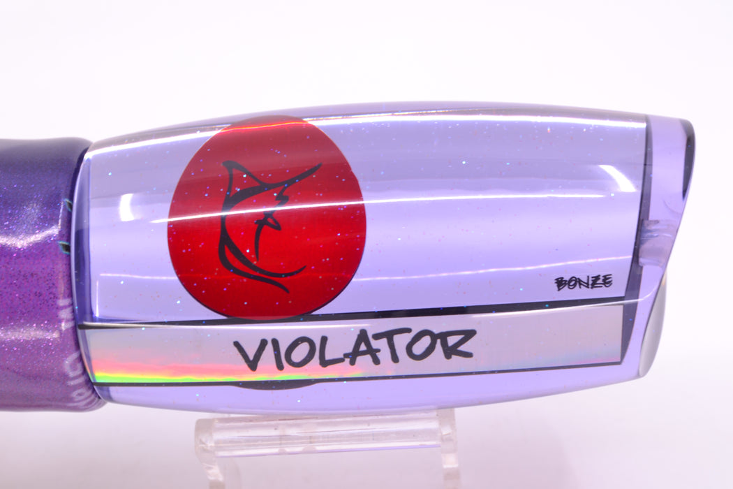Bonze Lures Purple Mirrored Red Eyes Violator 14" 14.6oz Fire Tailz Vinyl Grape Juice