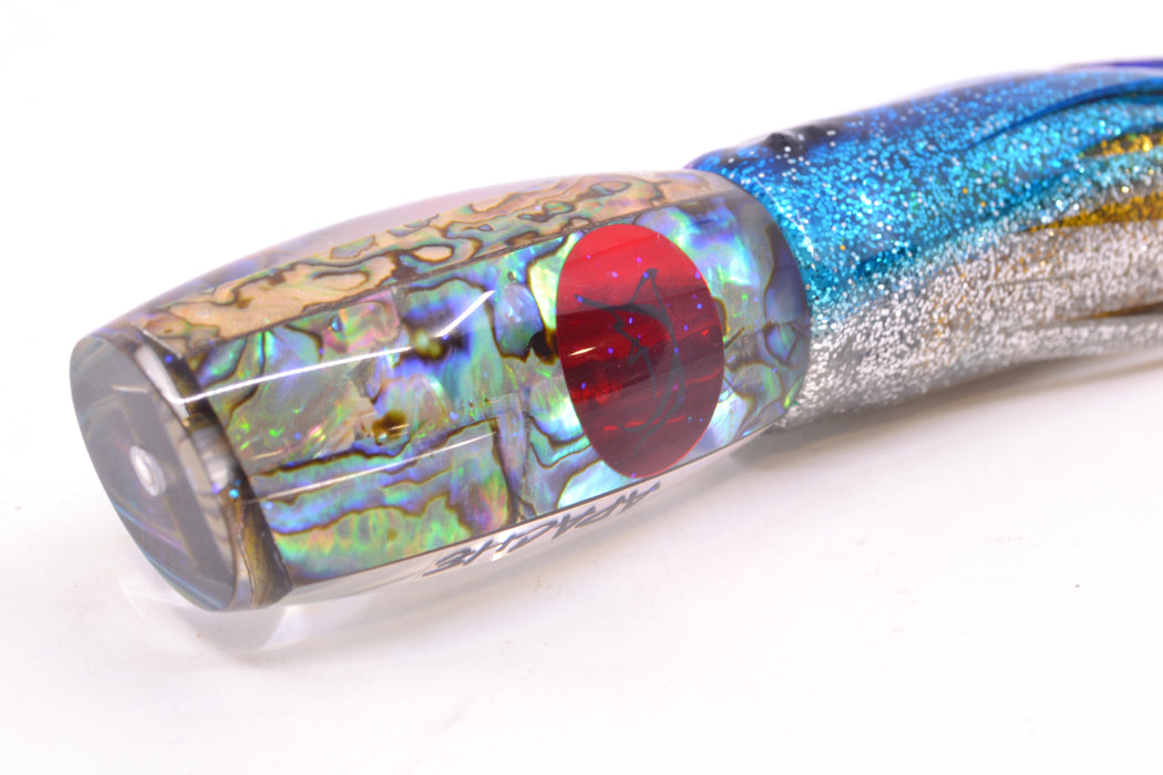 Bonze Lures Paua Shell Red Eyes Apache 9" 5.2oz Skirted Blue-Silver/Green-Gold *SCRATCHED*