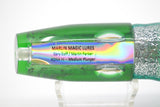 Marlin Magic Paua Shell Green Back Doll Eyes Medium Plunger 10" 7.7oz Skirted
