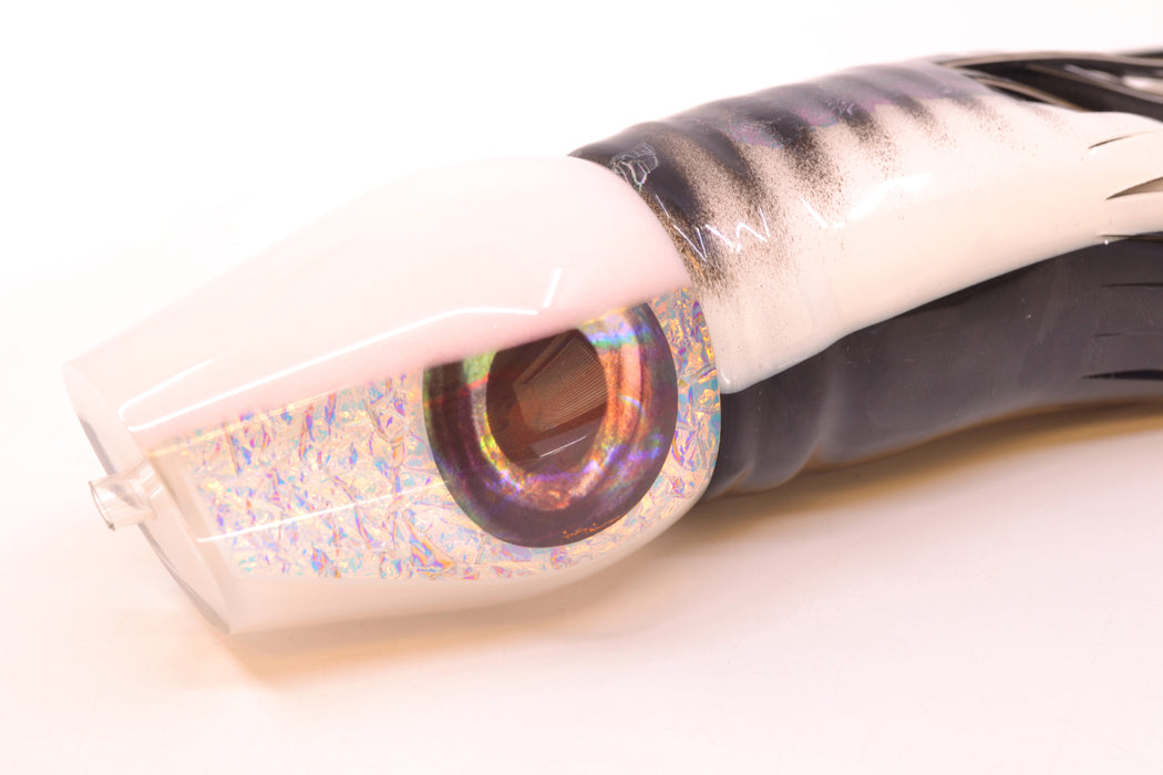 Moyes Lures Ice Rainbow Dichro White Back Taxi Eyes Large Sumo 14" 13.8oz Skirted