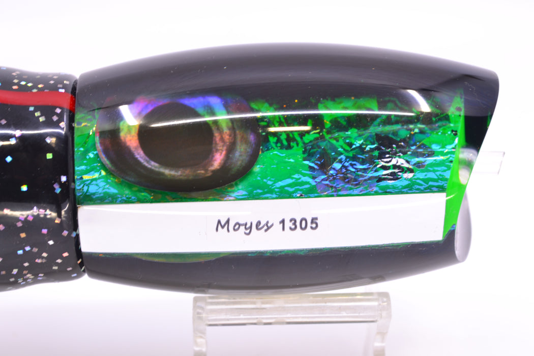 Moyes Lures Green-Orange Dichro Black Back 1305 16" 16.5oz Skirted Black/Green