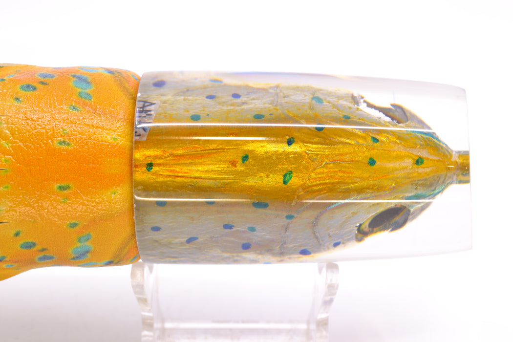 Ali'i Kai Lures Purple-Green-Yellow Mahi Fish Head Nifty 50 14" 9oz ALV Vinyl Mahi GZE