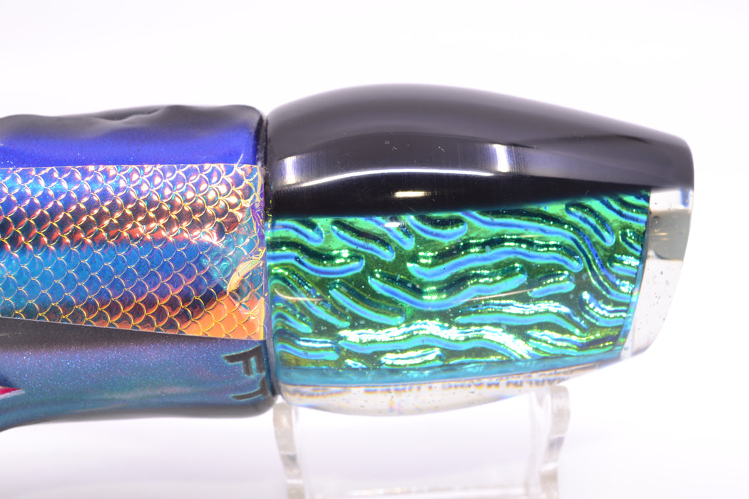 Marlin Magic Ice Blue-Akule Lava Black Back Bog Eye 14" 9.5oz FT Vinyl Skipjack with Wings GZE