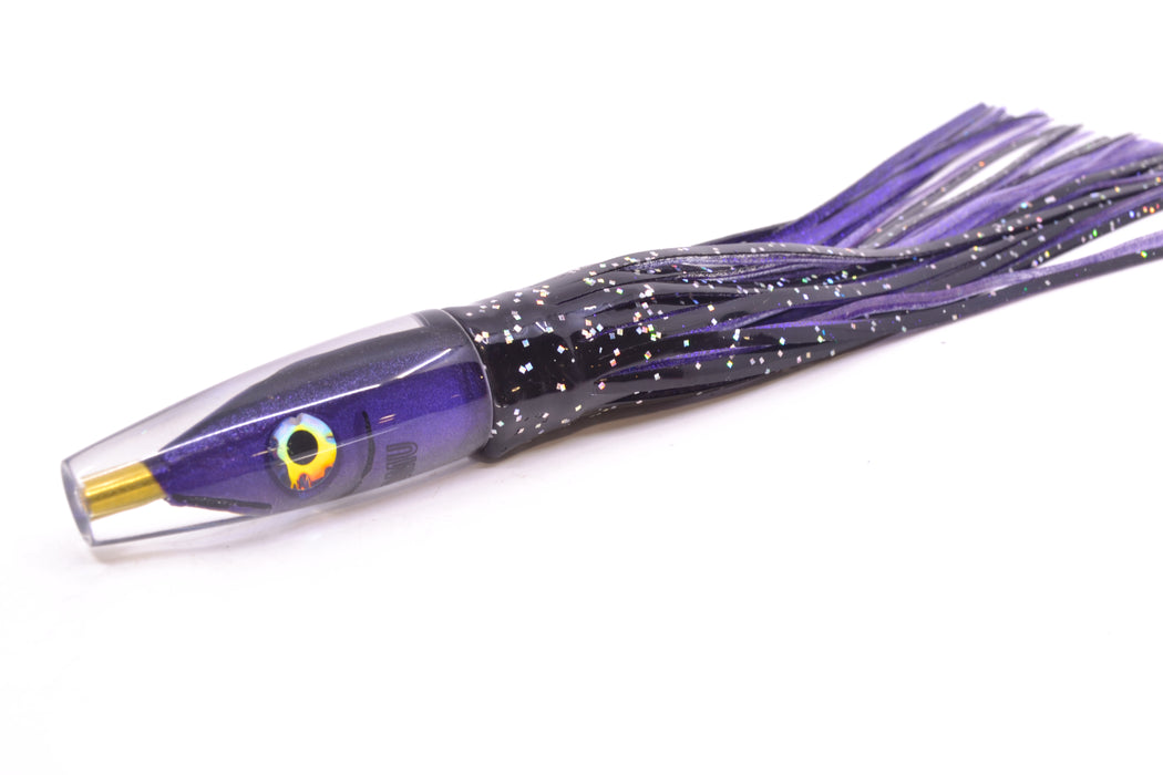 Tsutomu Lures Black-Purple-Silver Fish Head Poke Invert 6" 3.2oz Skirted Black/Purple