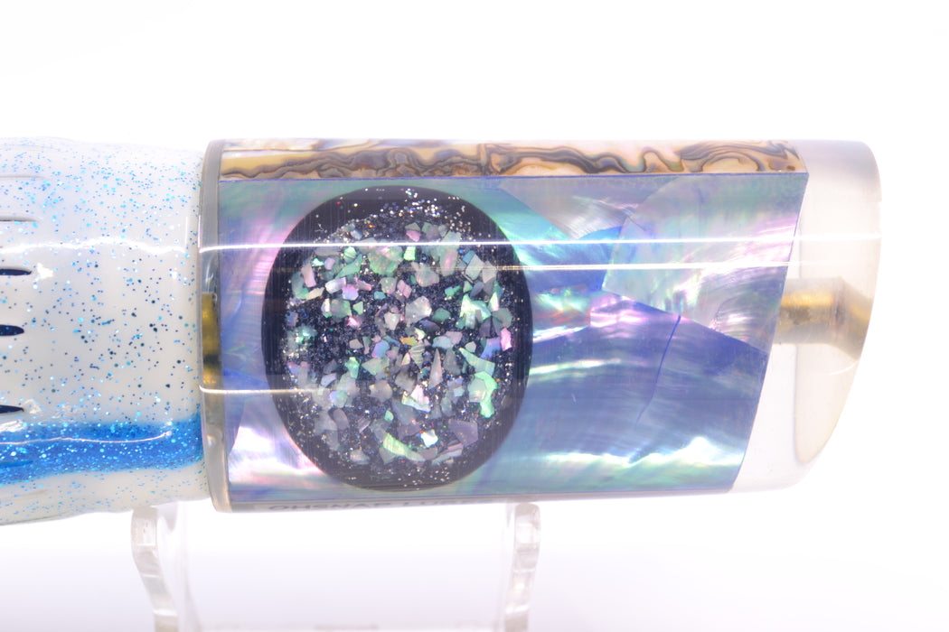 Ohsnap Lures Ice Blue MOP White Abalone Back XL Tube 12" 10oz Skirted New Pre-Owned GZE