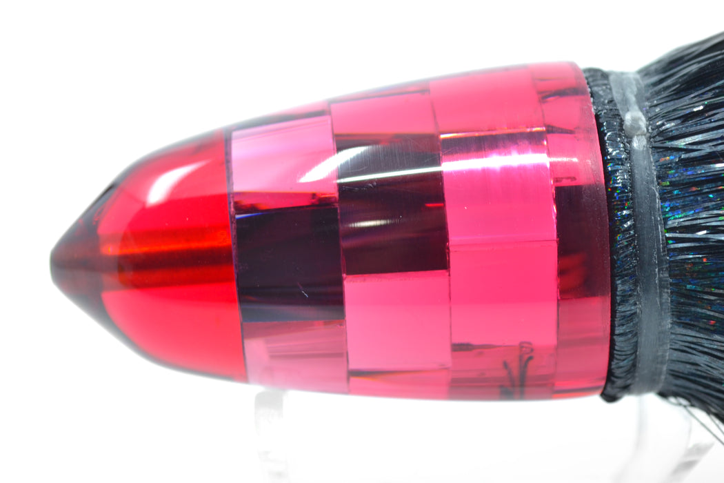 Koya Lures Red Mirrored Clean Sweep Bullet 10" 9oz Strobez Flashabou Black