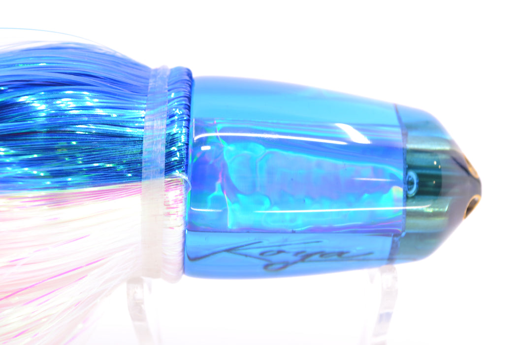 Koya Lures Blue Rainbow 4-Hole Bullet 9"+ 7oz Strobez Blue-White/Pink