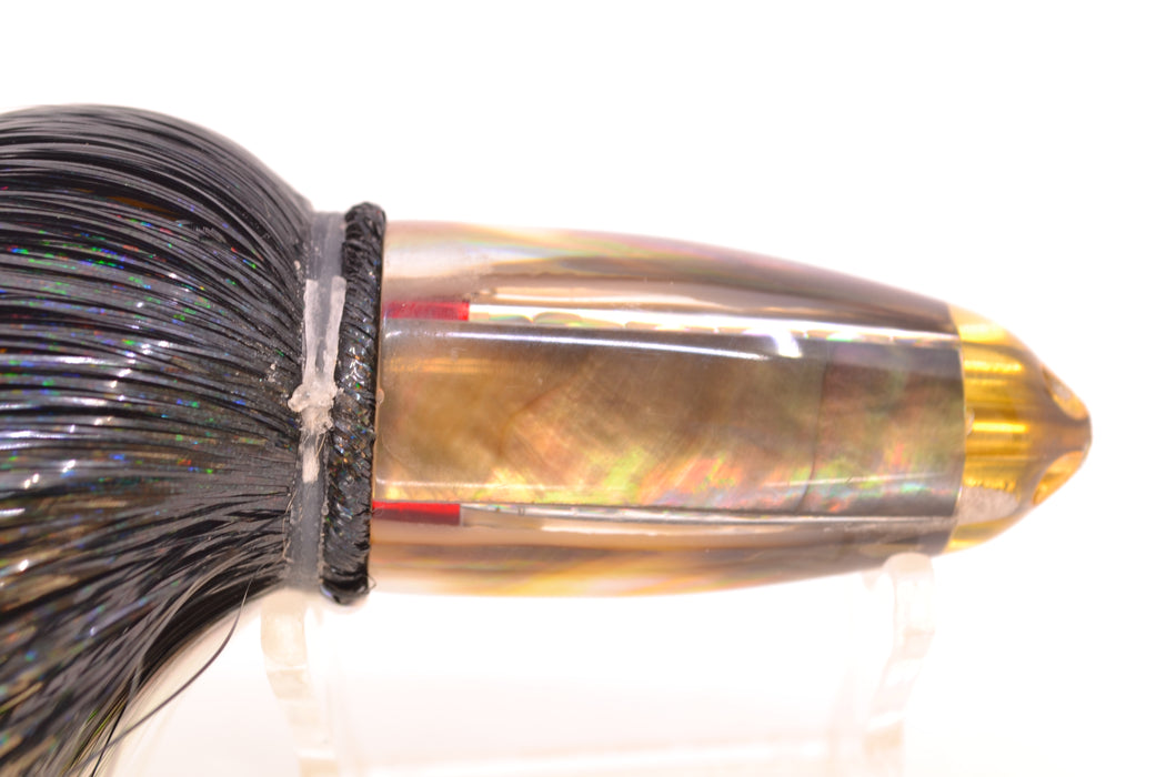 Crampton Baits Real Tahitian MOP 4-Hole Bullet 7" 4.2oz Strobez Black-White *CRACKED*