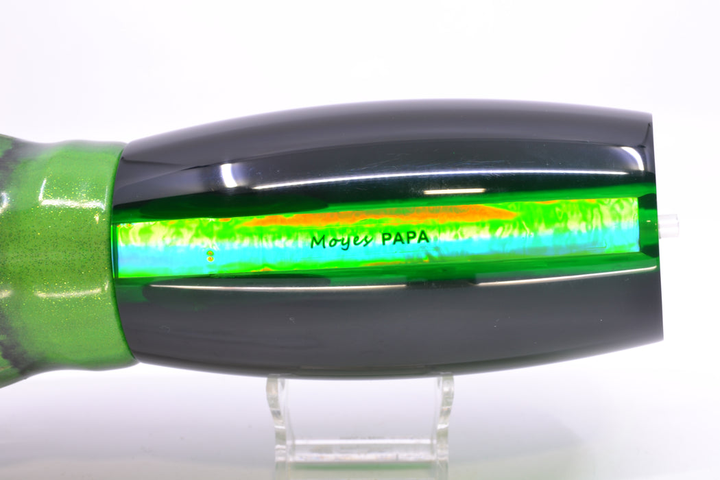 Moyes Lures Green MOP Black Back Papa Teaser 30.5oz FT Vinyl Green Tiger