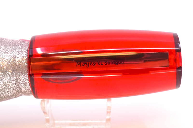 Moyes Lures Red Mirrored Taxi Eyes XL Shotgun 14" 12oz Skirted Red Aurora