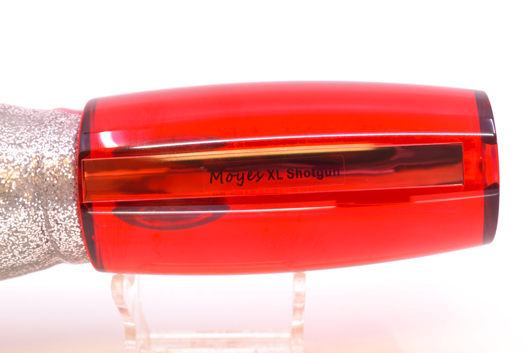 Moyes Lures Red Mirrored Taxi Eyes XL Shotgun 14" 12oz Skirted Red Aurora