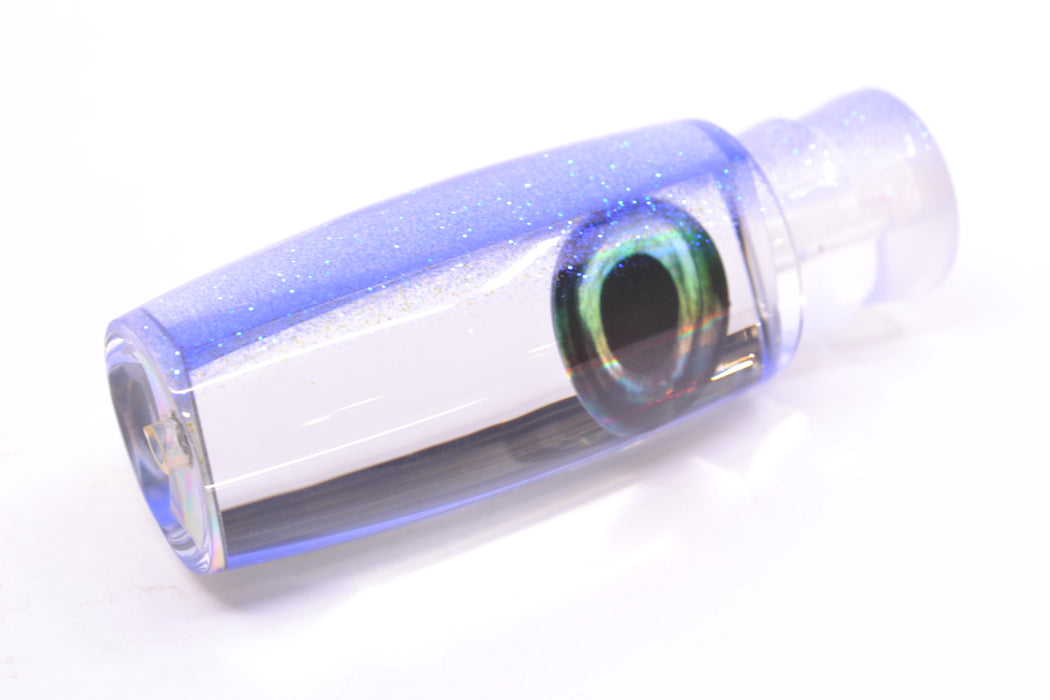 Moyes Lures Clear Mirrored Blue Glitter Back Taxi Eyes Small Shotgun 9" 2oz